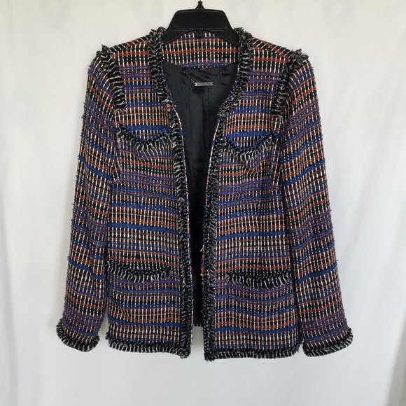 Rachel Zoe Henri Tweed Fringe Blazer Jacket - Picture 9 of 16